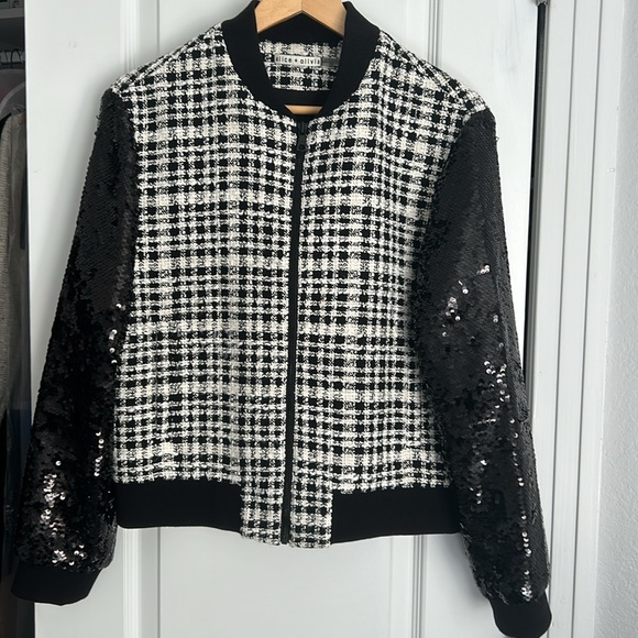 Alice & Olivia Felisa sequin bomber jacket - Picture 5 of 16